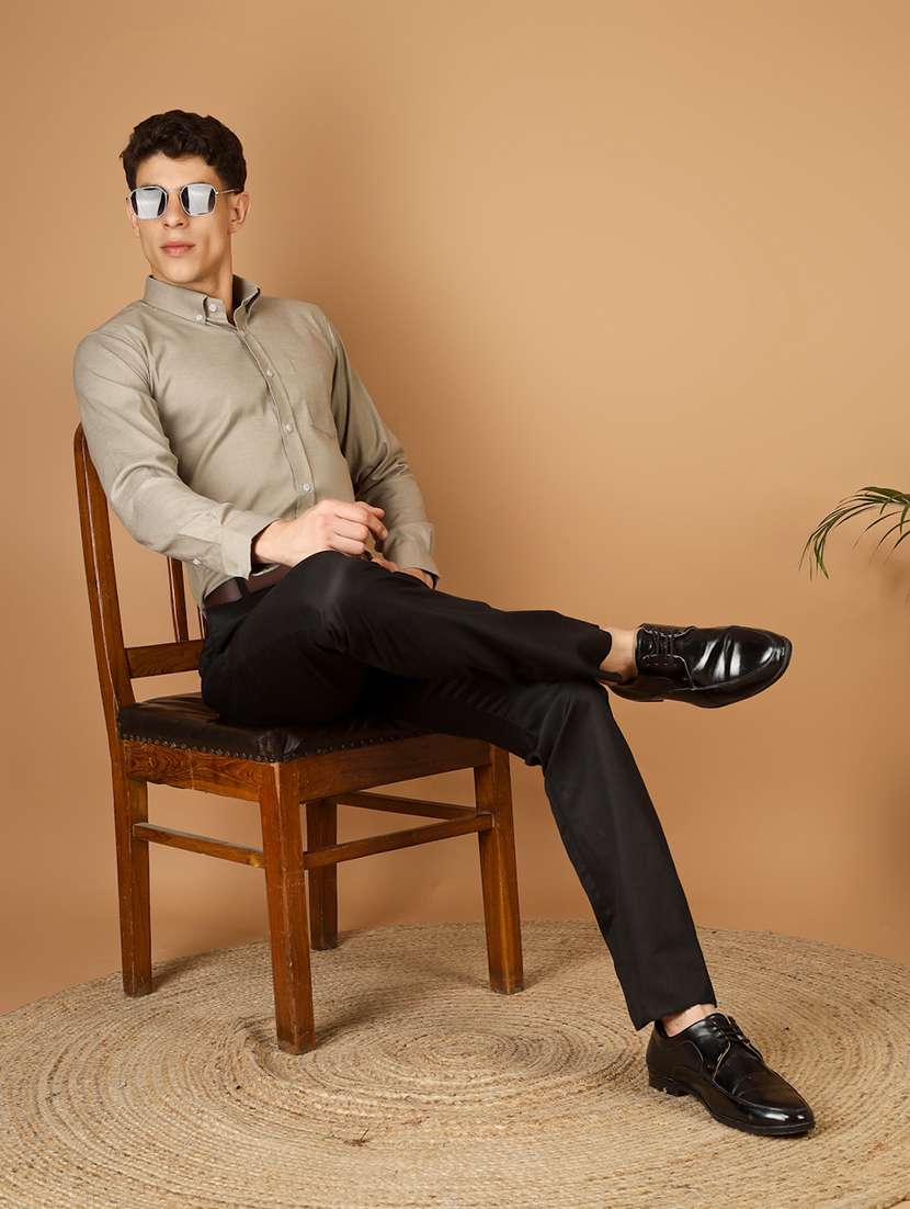 Men Solid Long Sleeve Slim Fit Formal Shirt - 22562969 -  Standard Image - 5