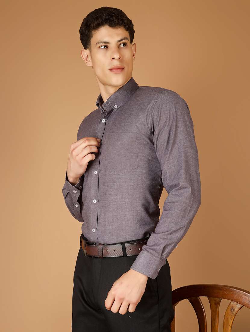 Men Solid Long Sleeve Slim Fit Formal Shirt - 22562970 -  Standard Image - 3