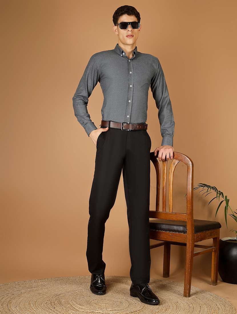 men solid long sleeve slim fit formal shirt - 22562971 -  Standard Image - 5