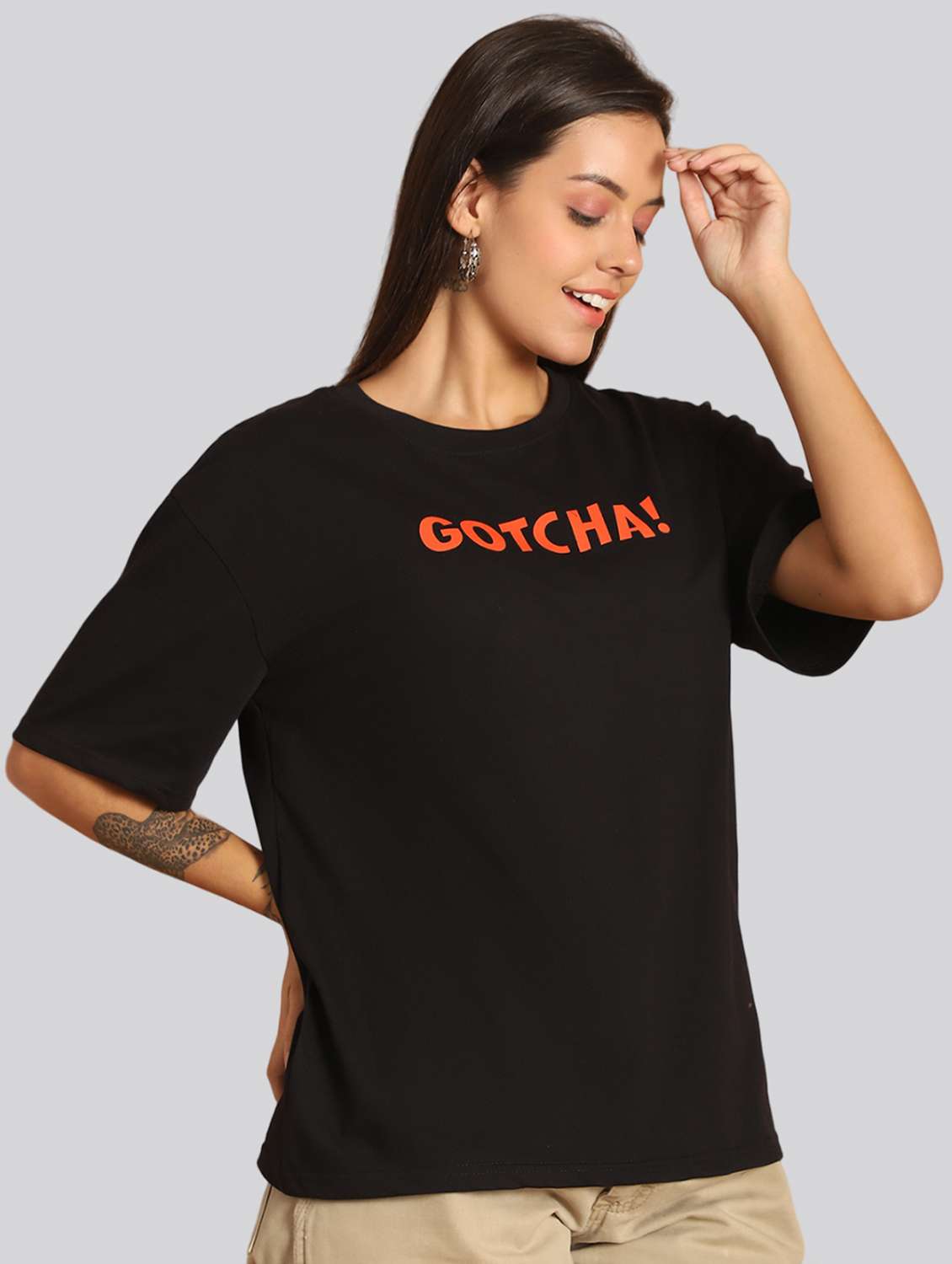 women printed short sleeves oversized t-shirt - 22563075 -  Standard Image - 3