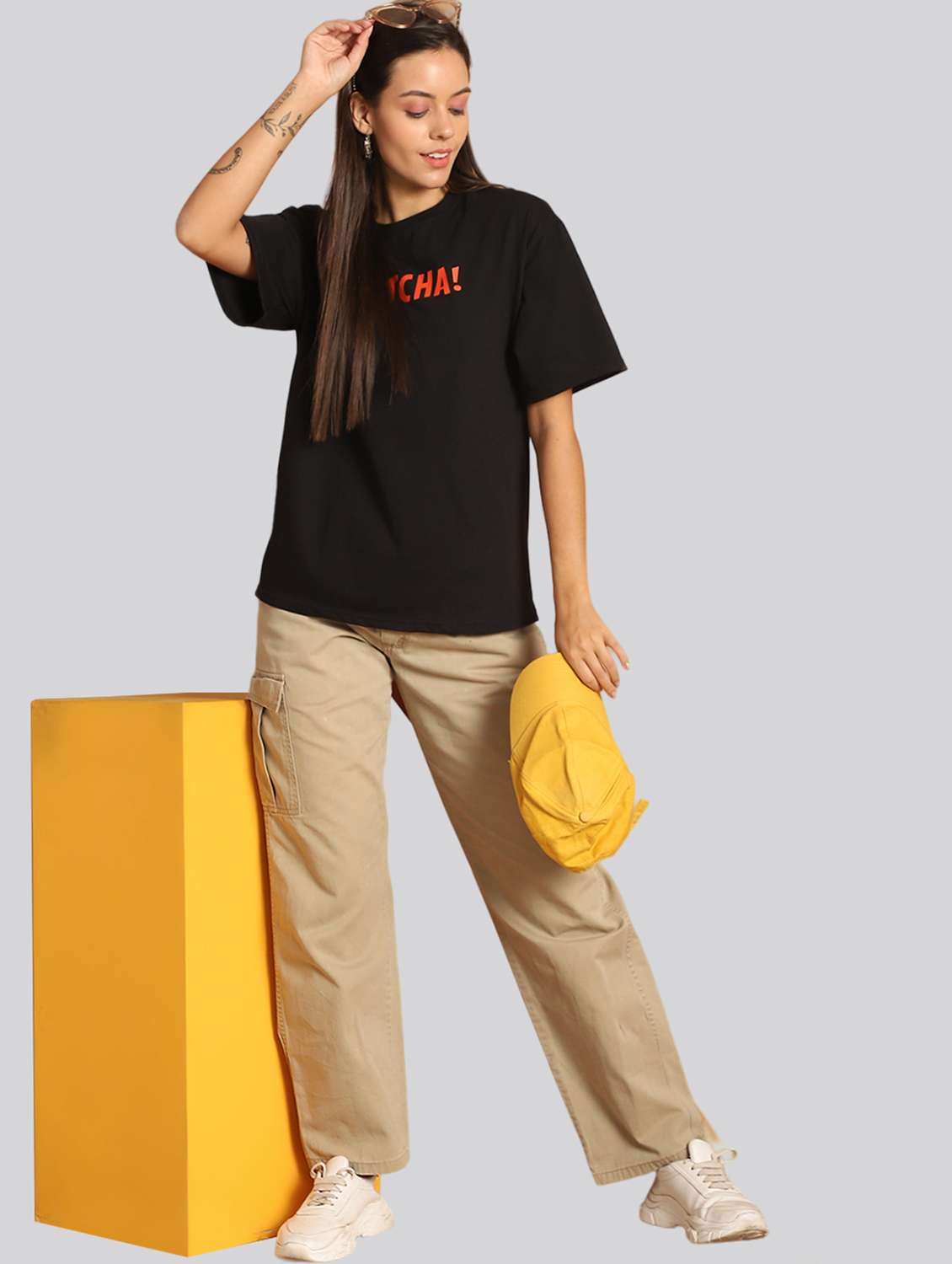 women printed short sleeves oversized t-shirt - 22563075 -  Standard Image - 5