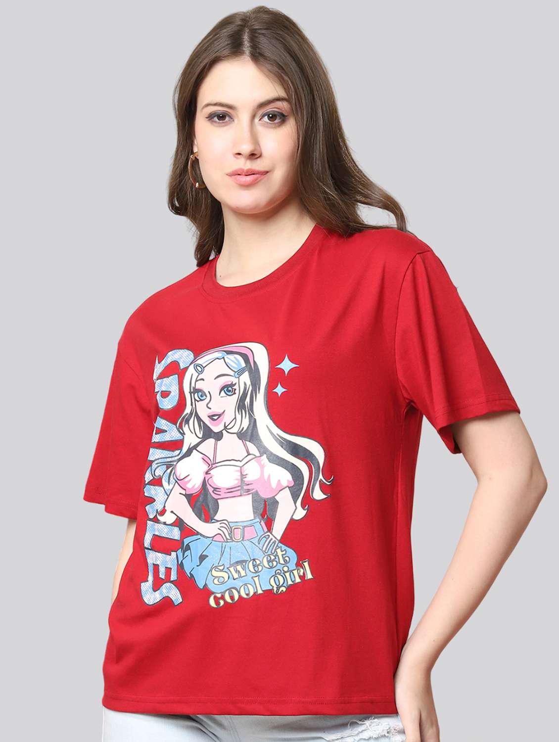 women printed short sleeves oversized t-shirt - 22563080 -  Standard Image - 3