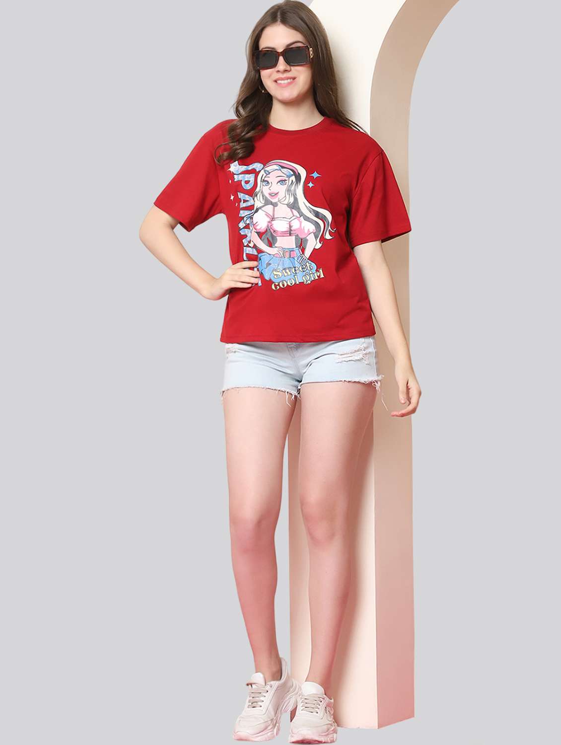 women printed short sleeves oversized t-shirt - 22563080 -  Standard Image - 5