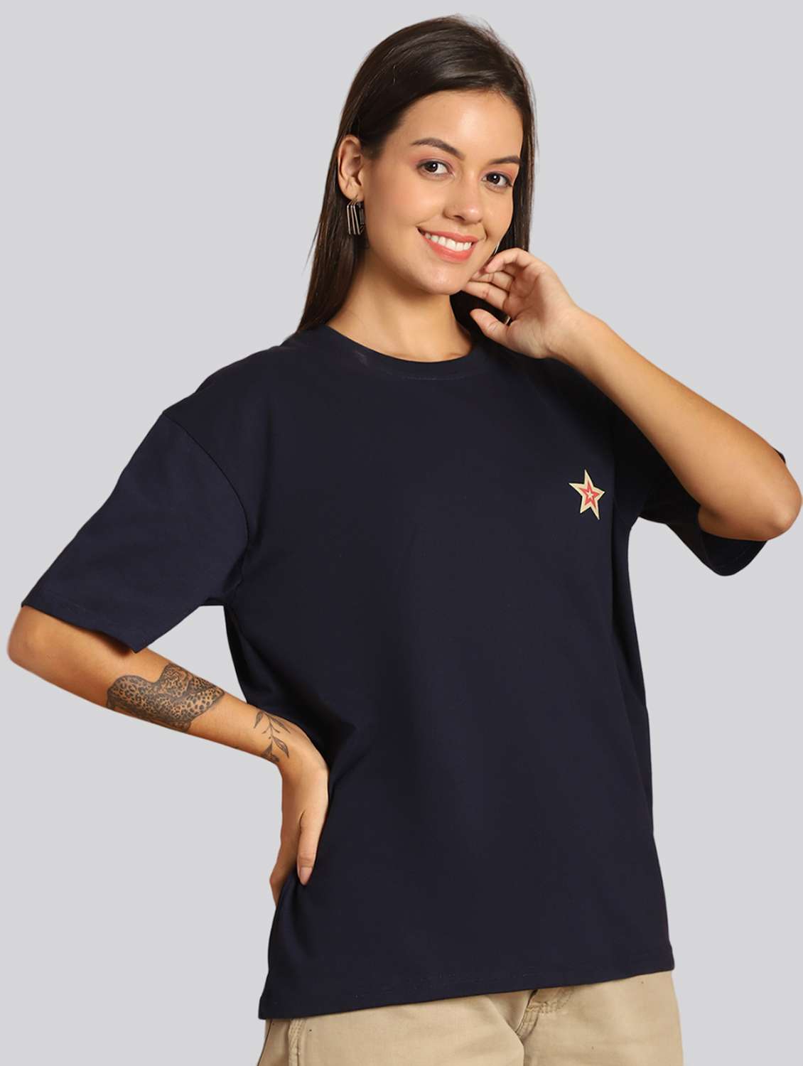 women printed short sleeves oversized t-shirt - 22563087 -  Standard Image - 3