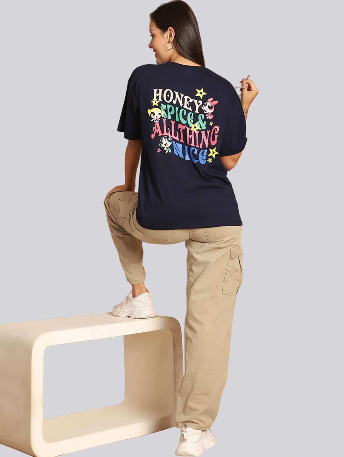 women printed short sleeves oversized t-shirt - 22563087 -  Standard Image - 5