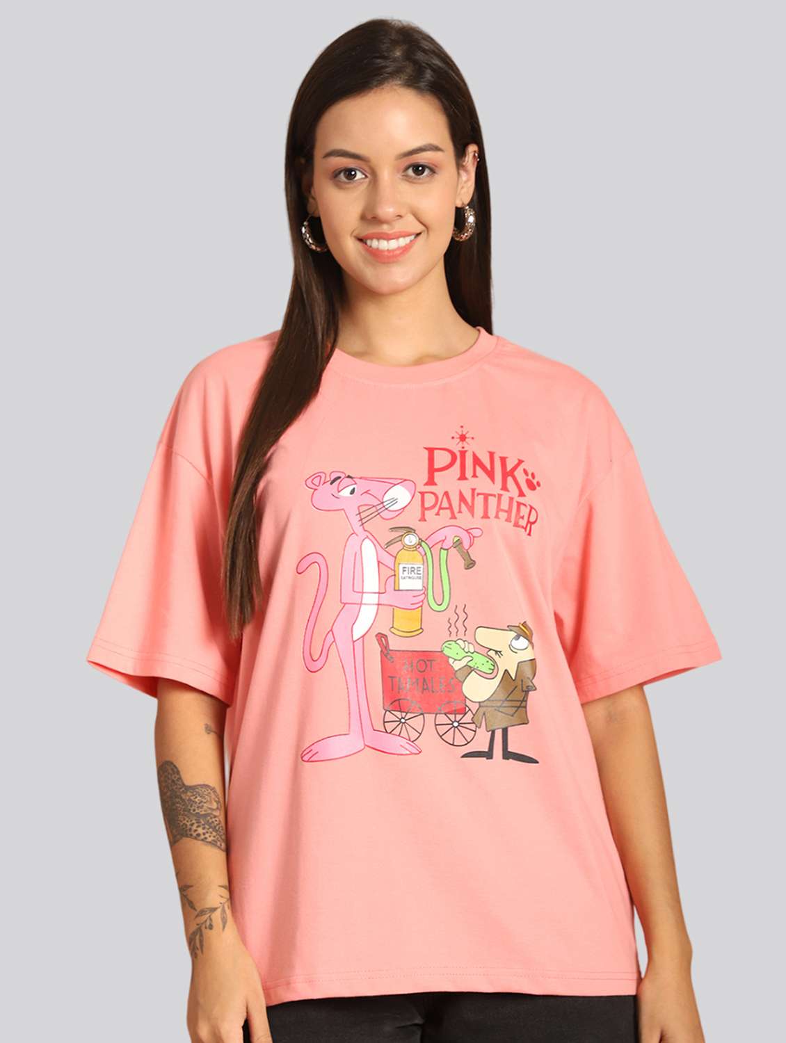 women printed short sleeves oversized t-shirt