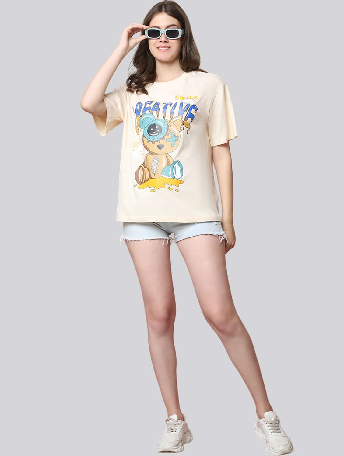 women printed short sleeves oversized t-shirt - 22563092 -  Standard Image - 5
