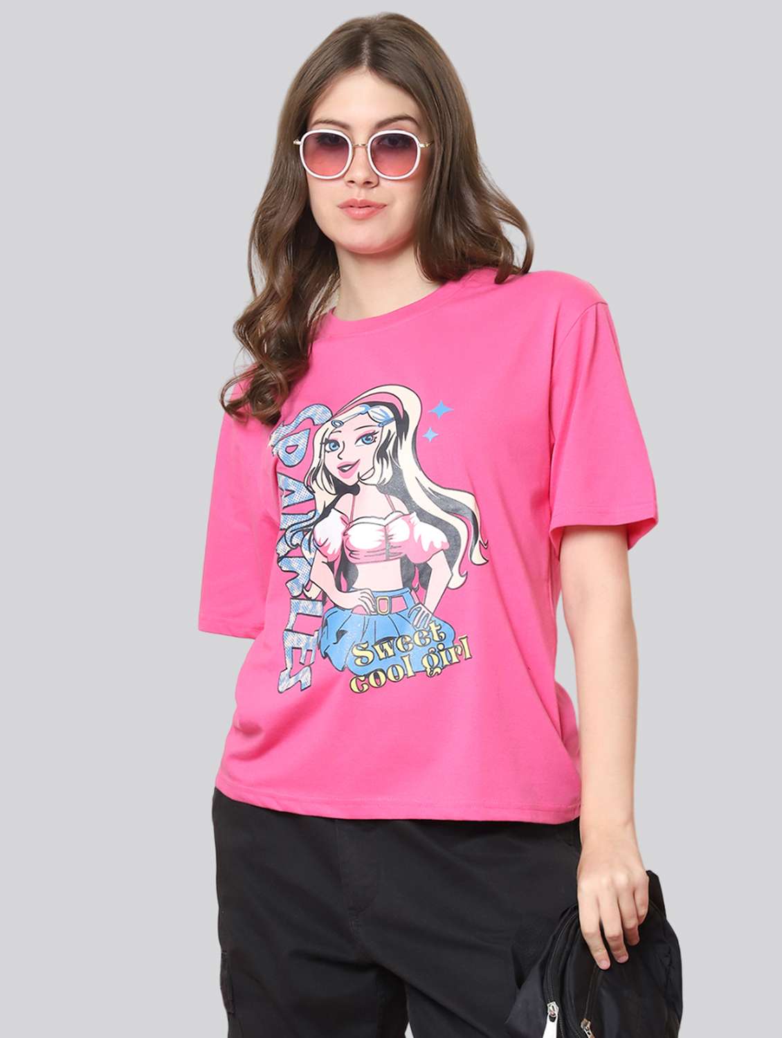 women printed short sleeves oversized t-shirt - 22563095 -  Standard Image - 3