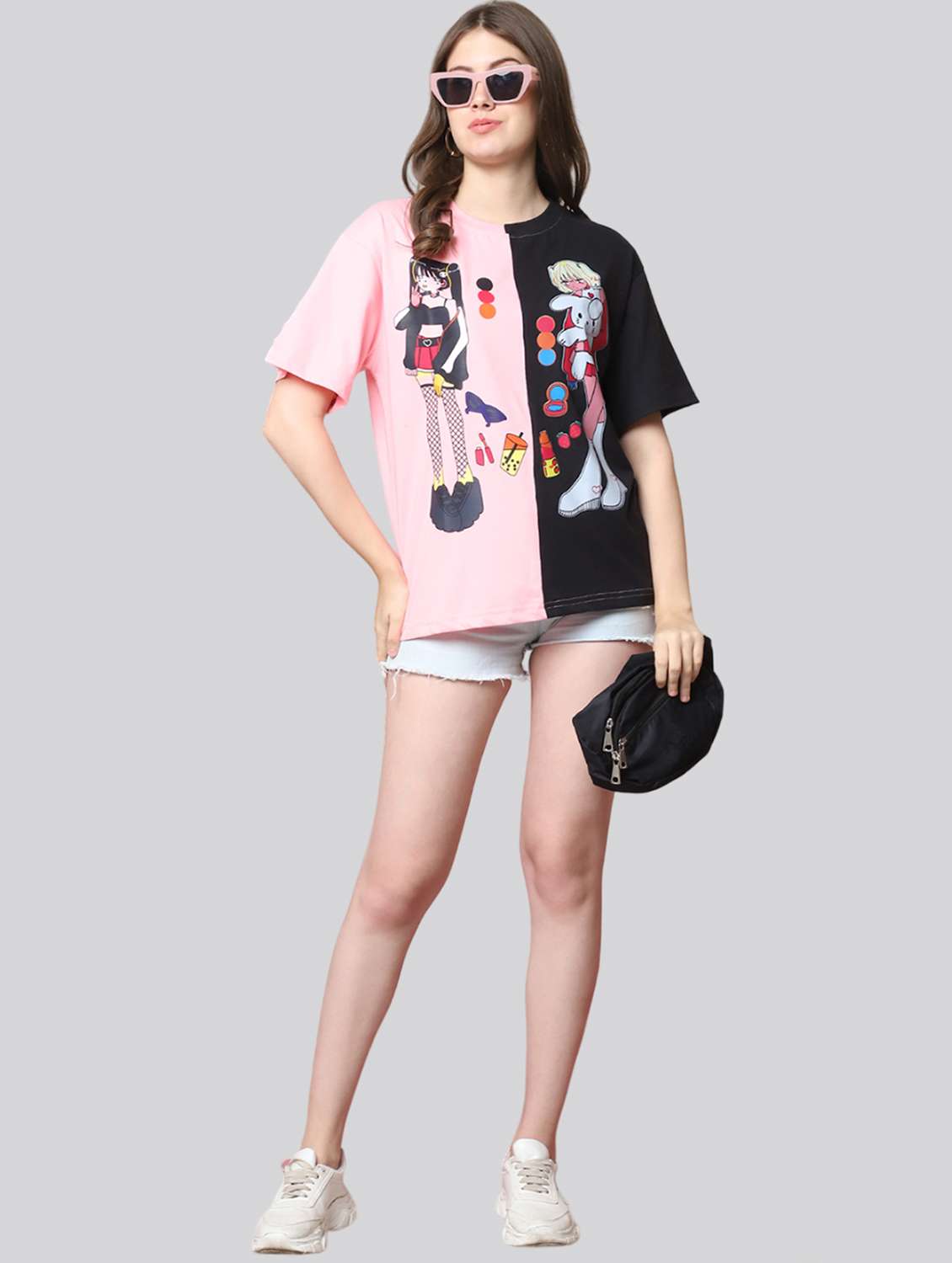 women printed short sleeves oversized t-shirt - 22563096 -  Standard Image - 5