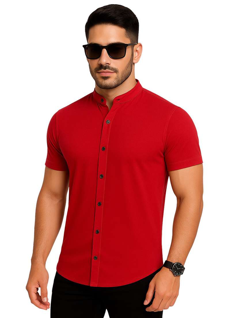 men solid short sleeve regular fit casual shirt
