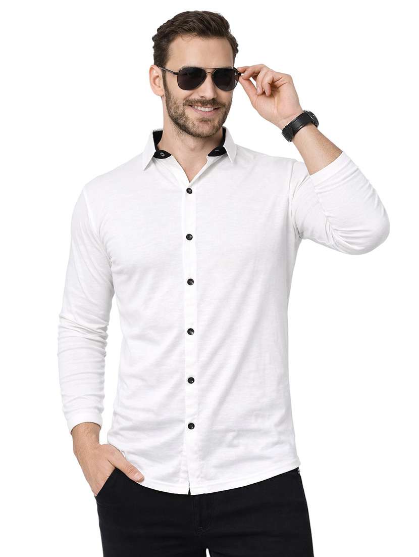men solid long sleeve regular fit casual shirt