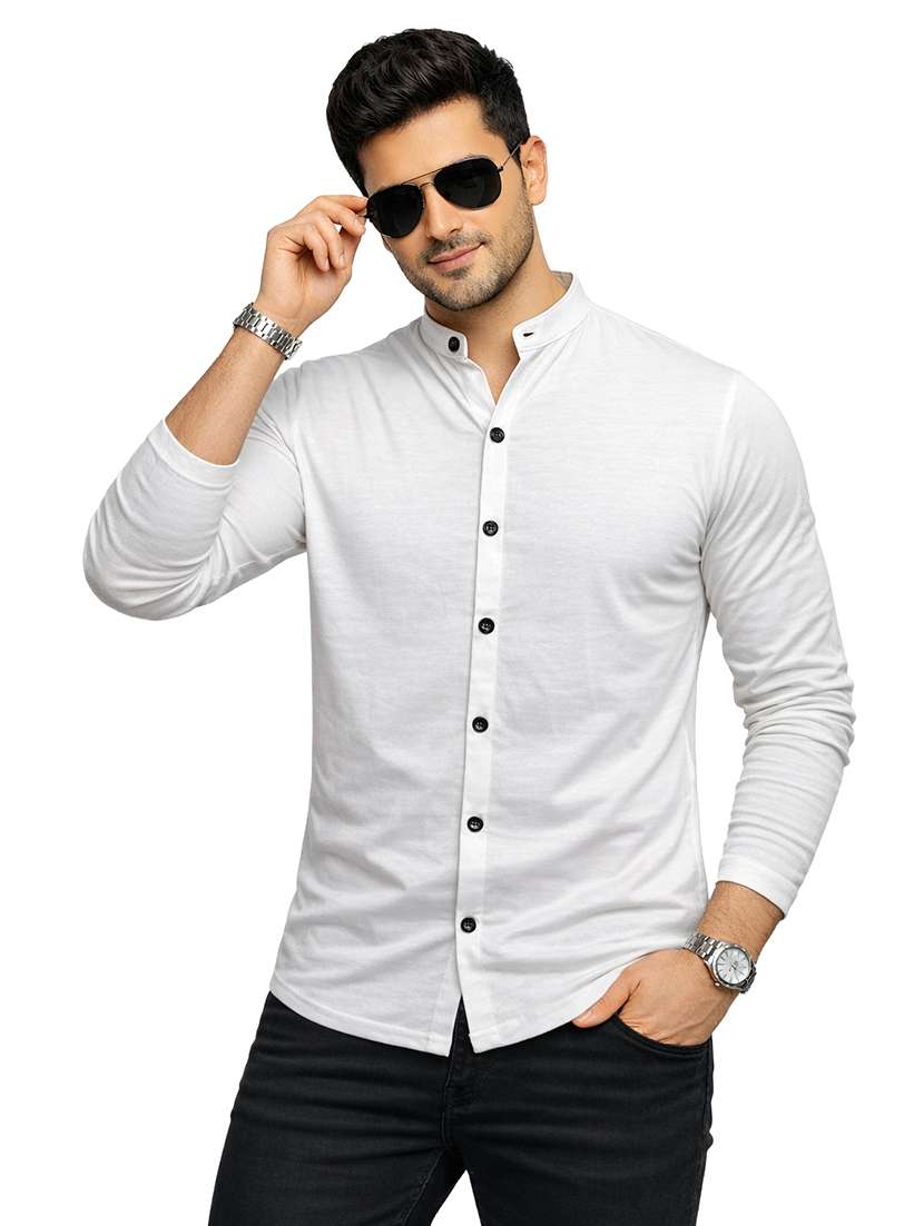 men solid long sleeves slim fit shirt