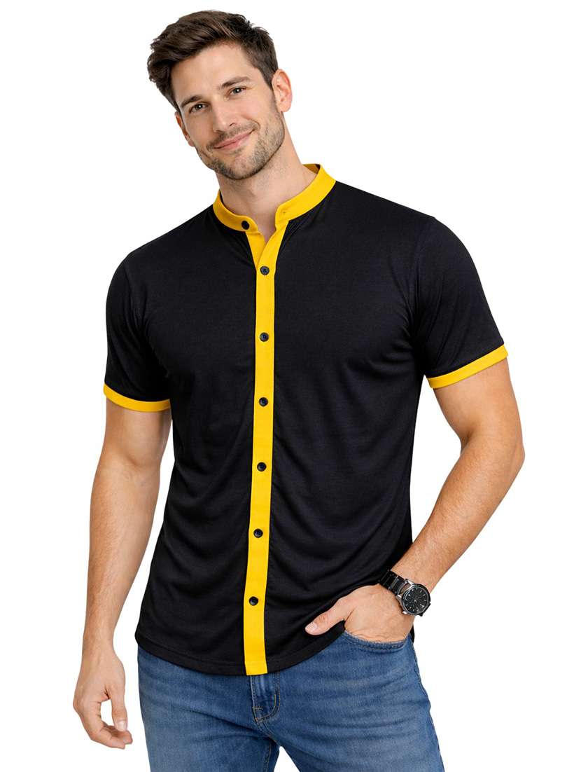 men solid short sleeve regular fit casual shirt