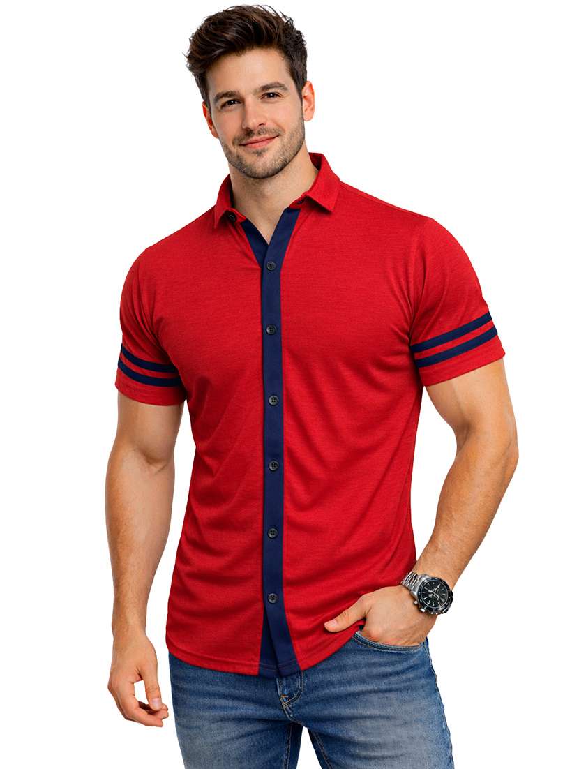 men solid short sleeve regular fit casual shirt