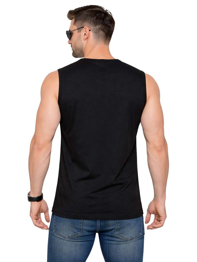 men solid sleeveless regular fit t-shirt - 22563316 -  Standard Image - 3