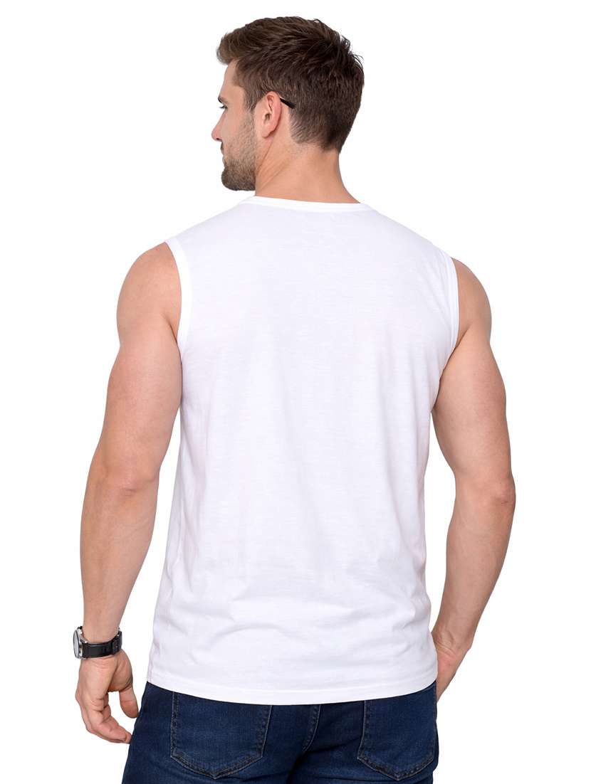 men solid sleeveless regular fit t-shirt - 22563328 -  Standard Image - 3