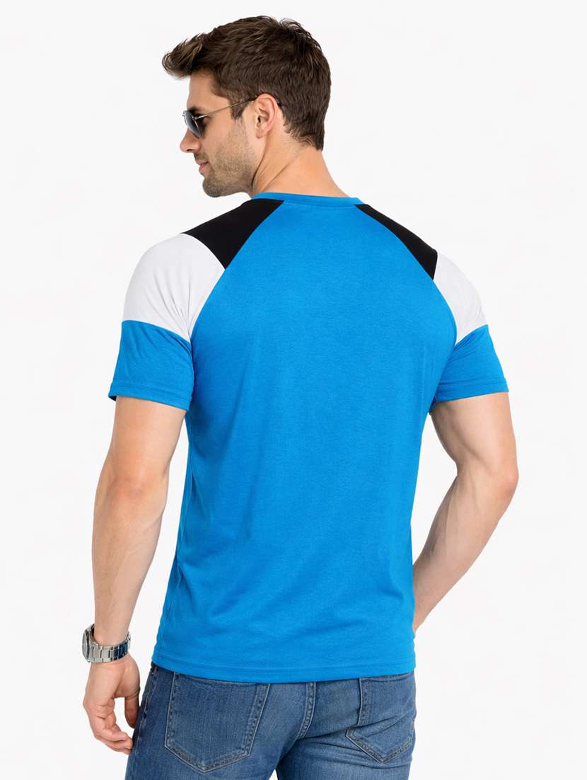 men colourblocked short sleeves regular fit t-shirt - 22563343 -  Standard Image - 3