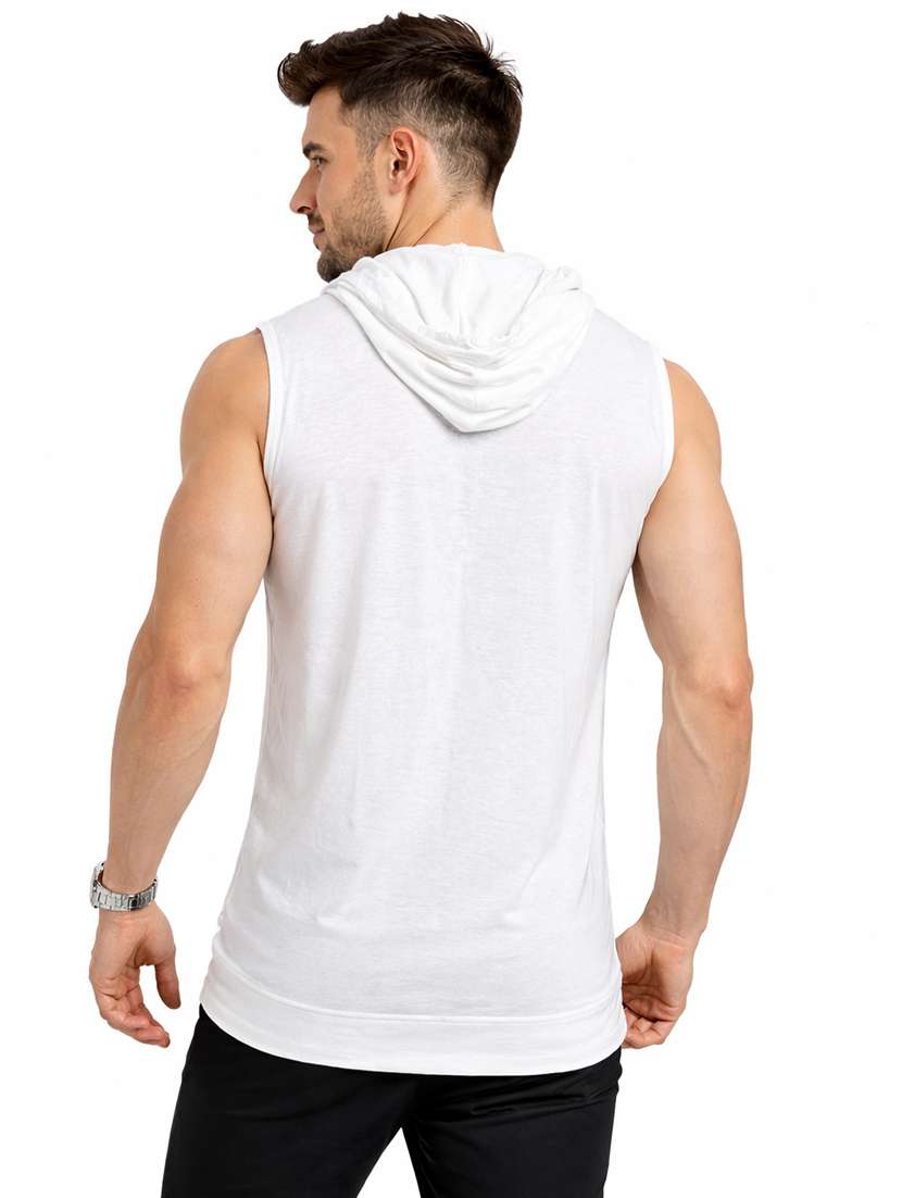 men solid sleeveless hooded t-shirt - 22563350 -  Standard Image - 3