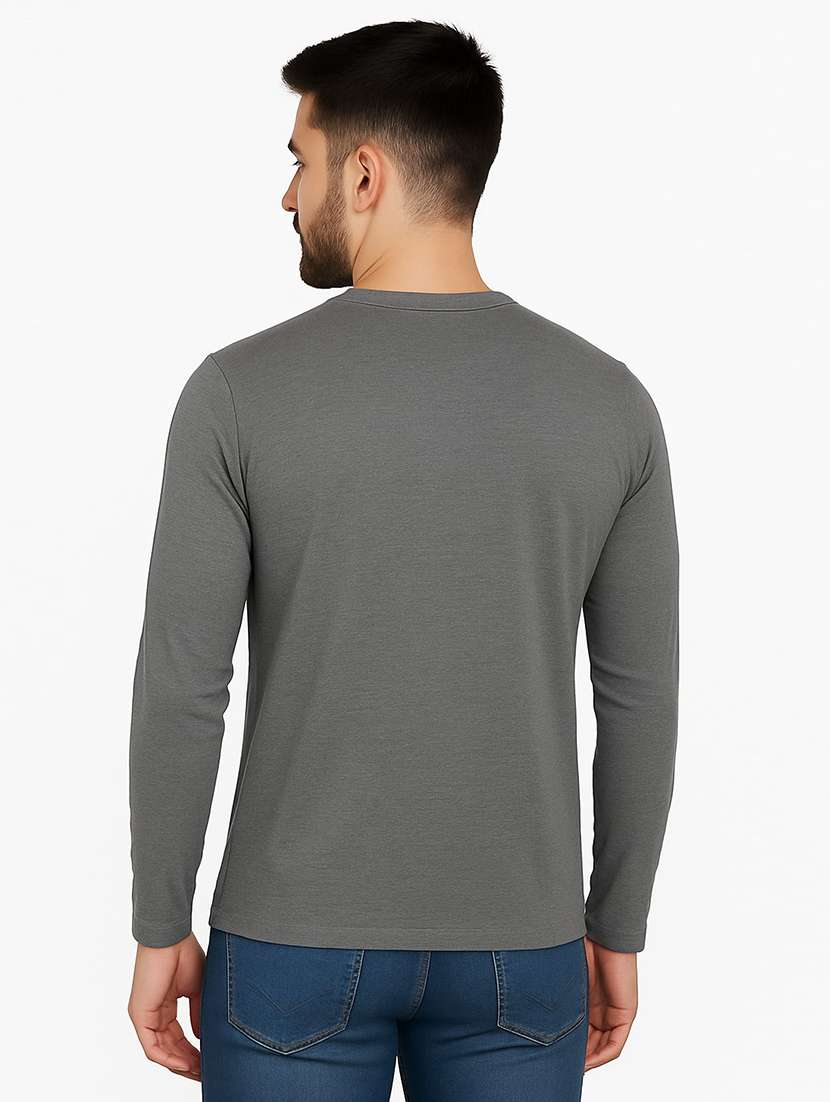 men solid long sleeves regular fit t-shirt - 22563363 -  Standard Image - 3