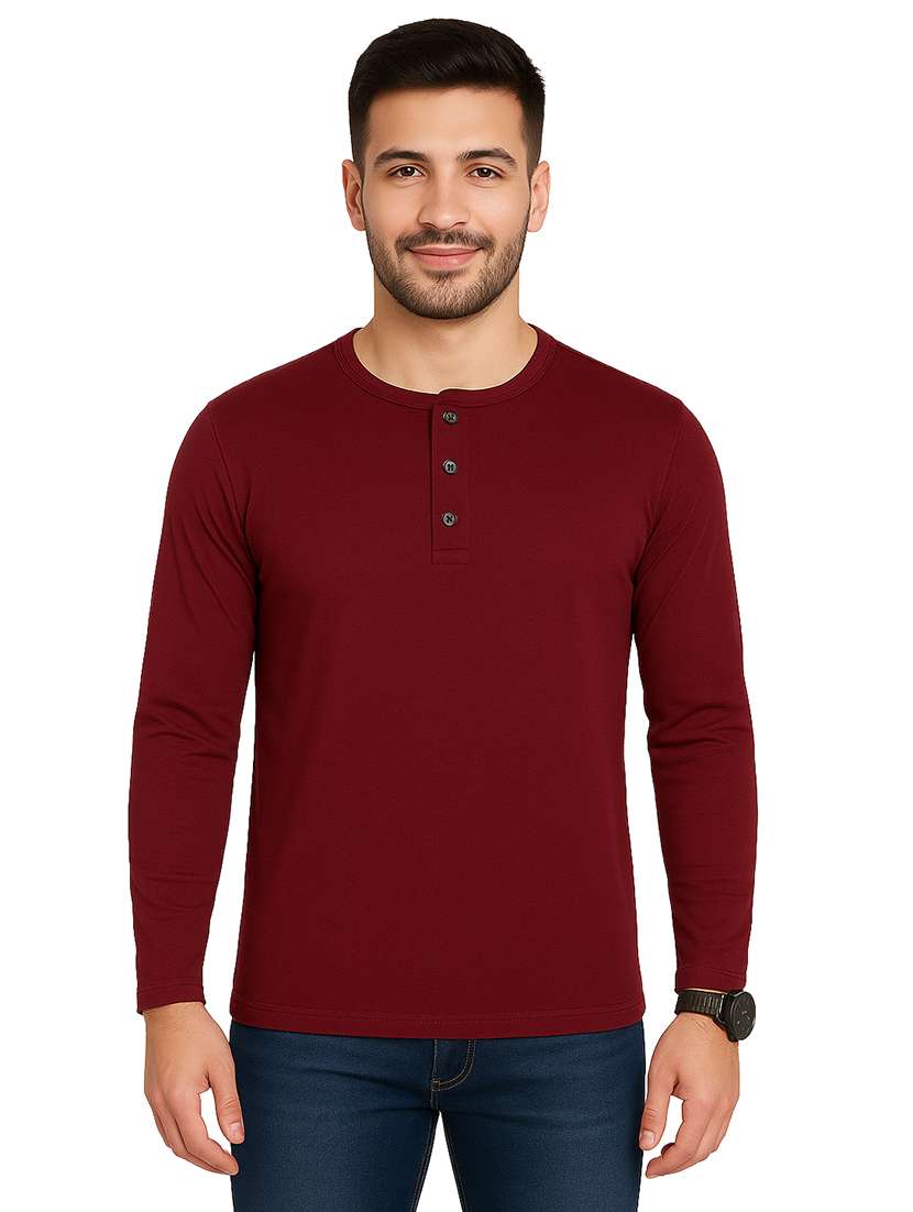 men solid long sleeve regular fit t-shirt
