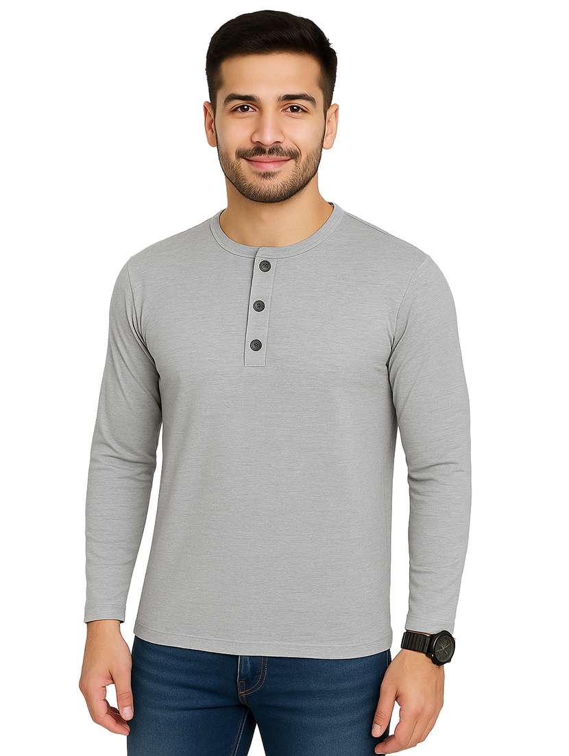 men solid long sleeve regular fit t-shirt