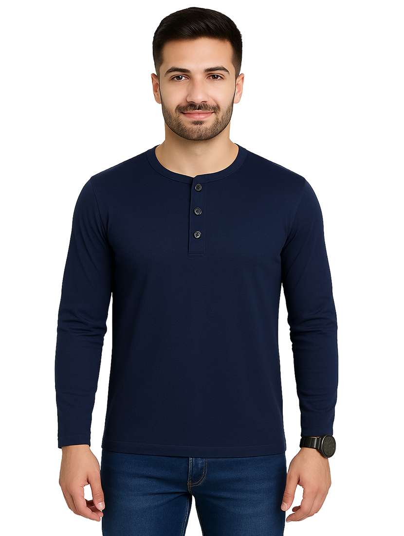 men solid long sleeve regular fit t-shirt