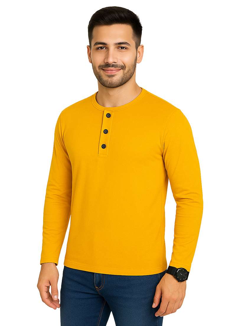 men solid long sleeve regular fit t-shirt