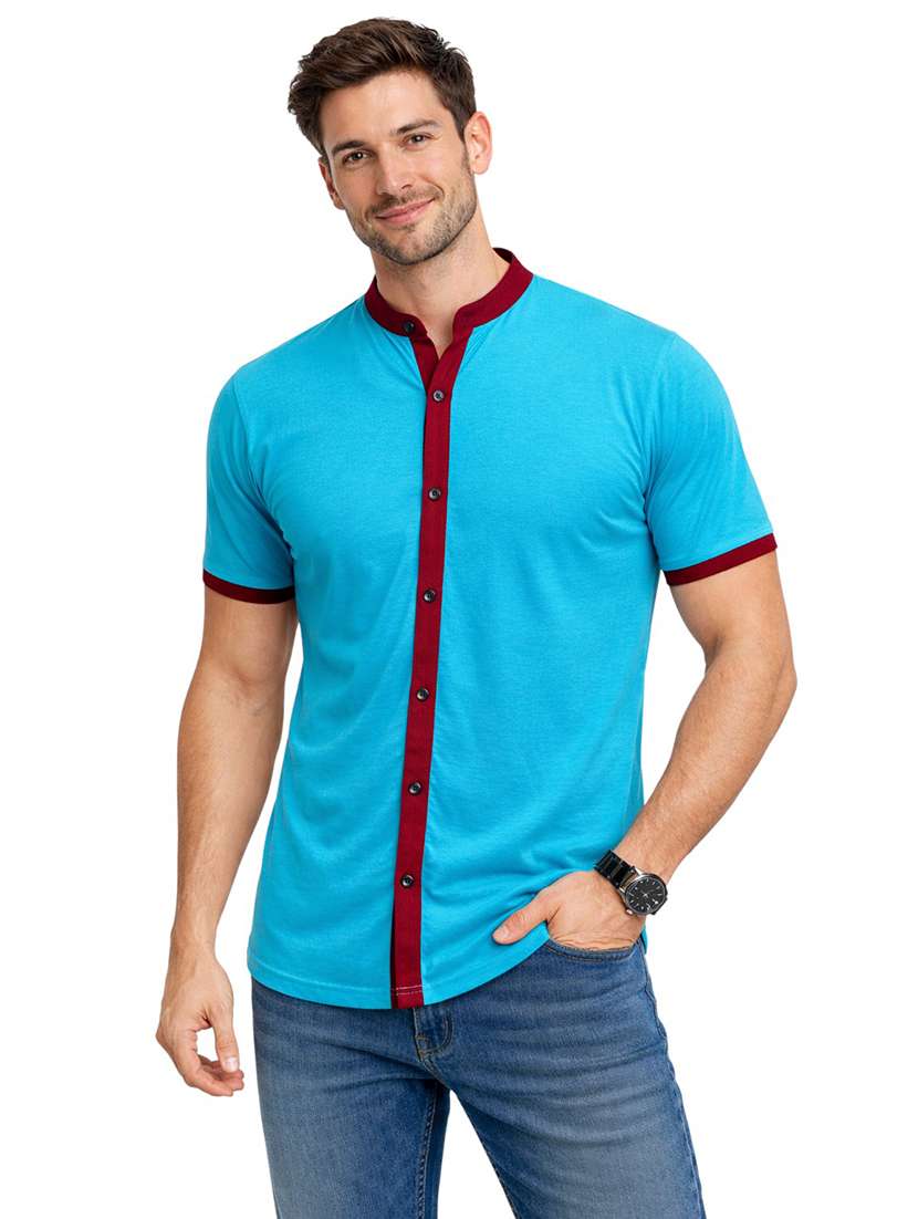 men solid short sleeve regular fit casual shirt