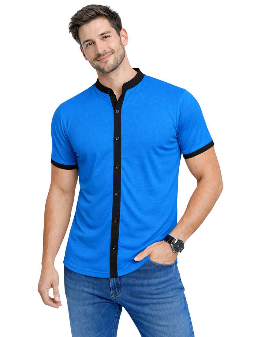 men solid short sleeve regular fit casual shirt