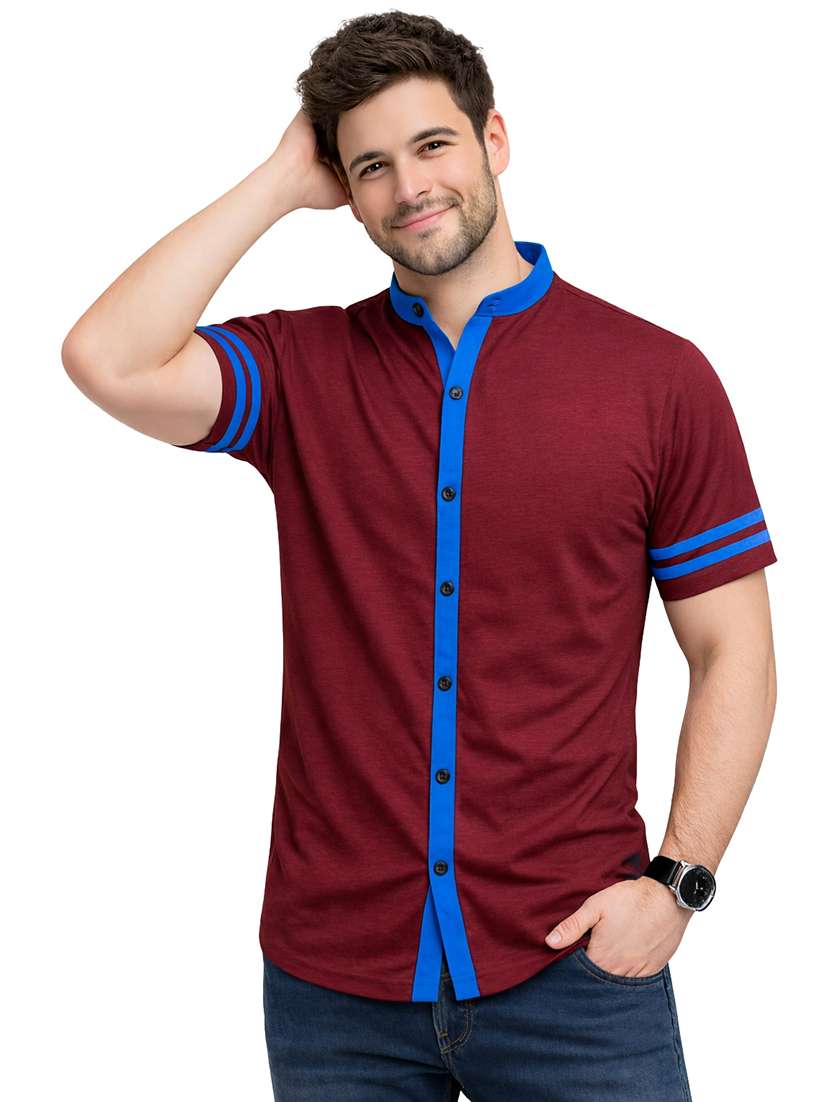 men solid short sleeve regular fit casual shirt