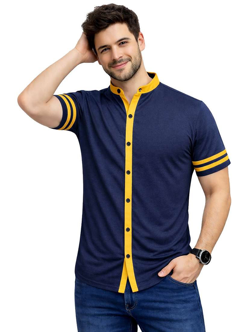 men solid short sleeve regular fit casual shirt