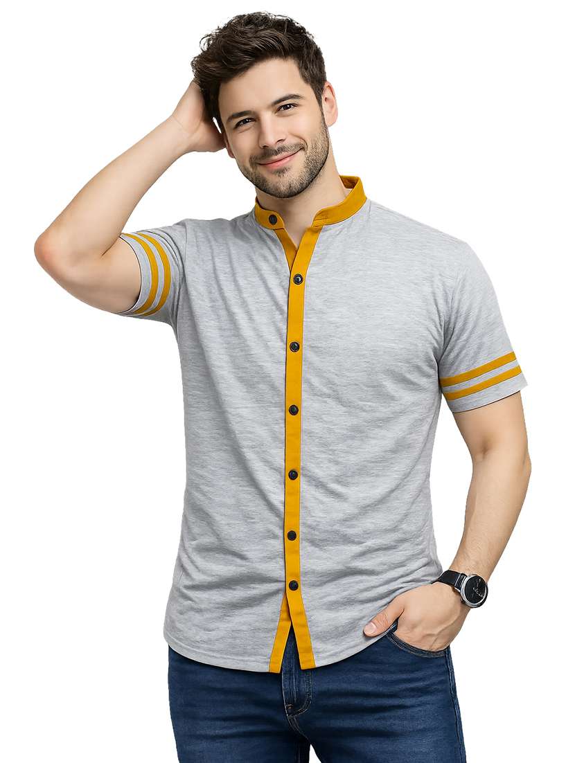 men solid short sleeve regular fit casual shirt