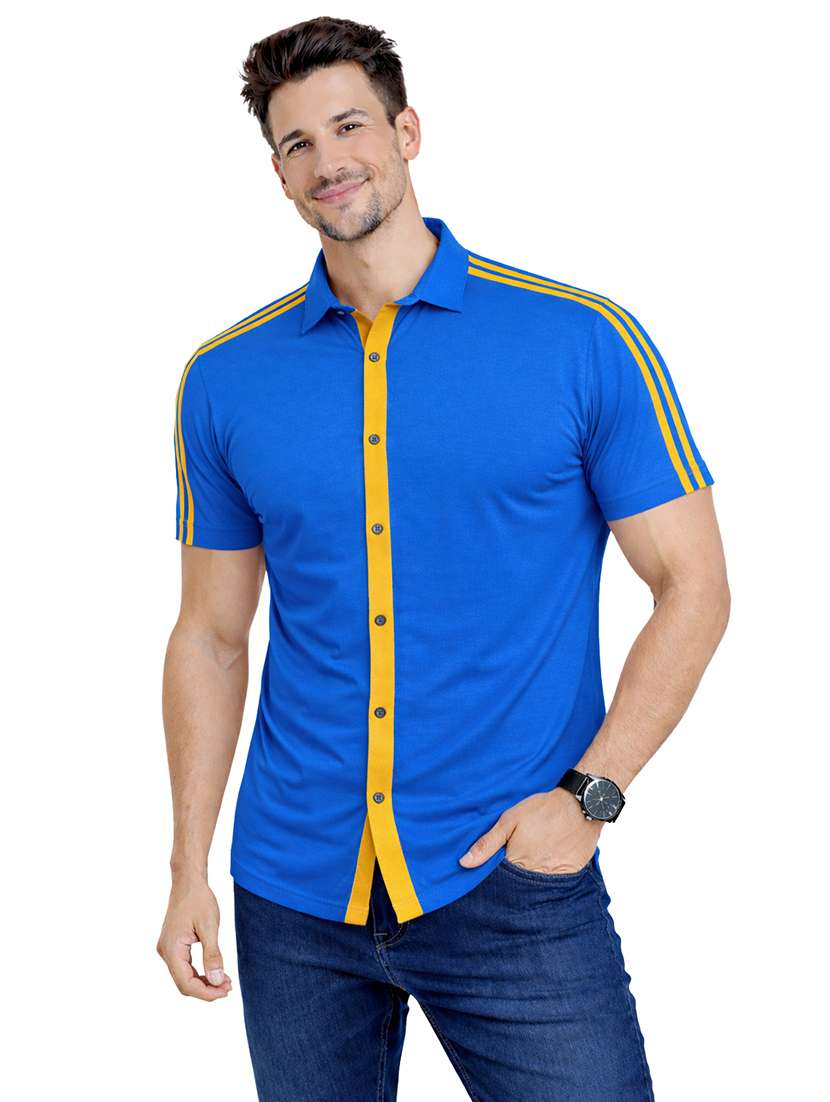 men tapered short sleeve regular fit casual shirt