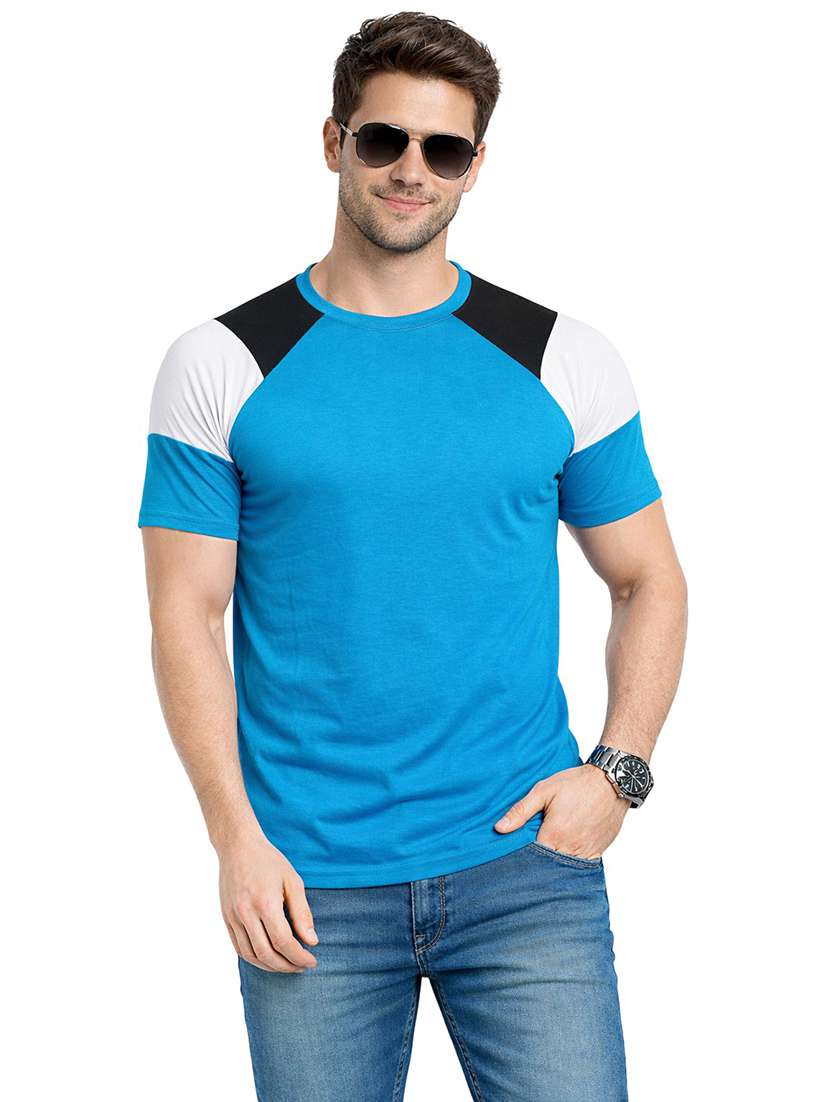 men color block raglan sleeve regular fit t-shirt