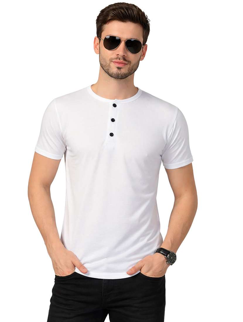 men solid short sleeve regular fit t-shirt