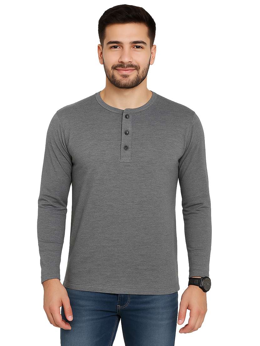 men solid long sleeve regular fit t-shirt