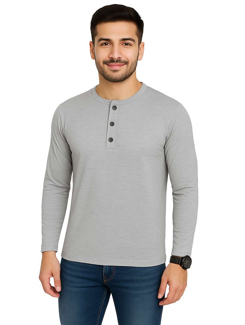 men solid long sleeve regular fit t-shirt