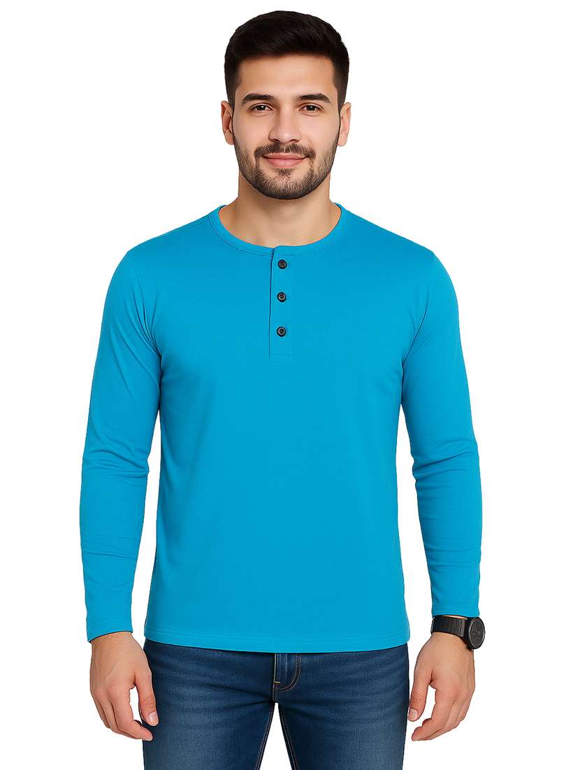 men solid long sleeve regular fit t-shirt