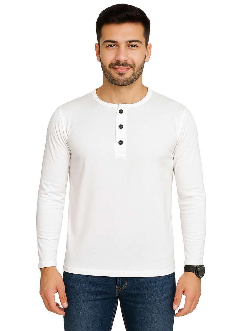 men solid long sleeve regular fit t-shirt