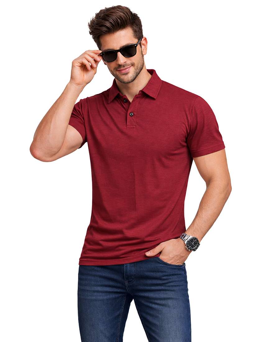 men solid short sleeve regular fit polo t-shirt