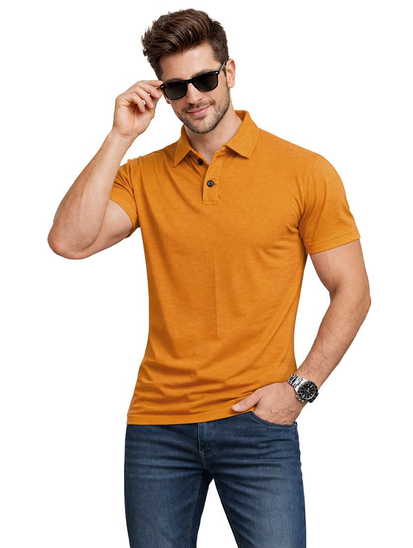 men solid short sleeve regular fit polo t-shirt