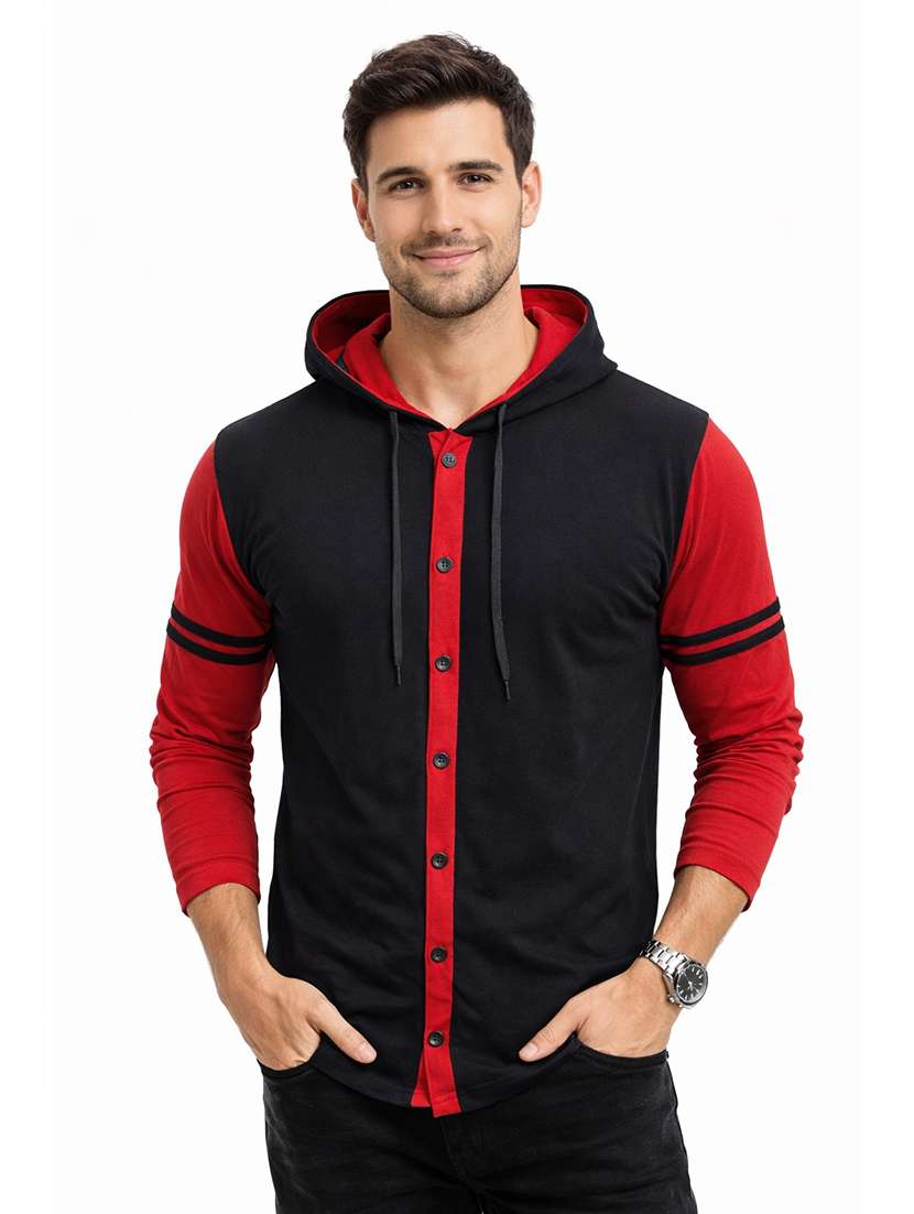 men color block long sleeve regular fit polo t-shirt