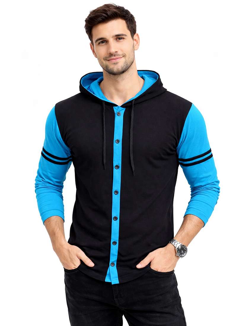 men color block long sleeve regular fit polo t-shirt