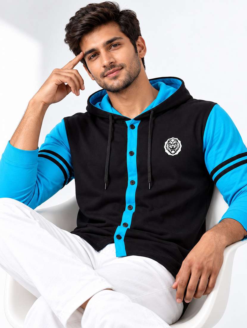 men color block long sleeve regular fit t-shirt