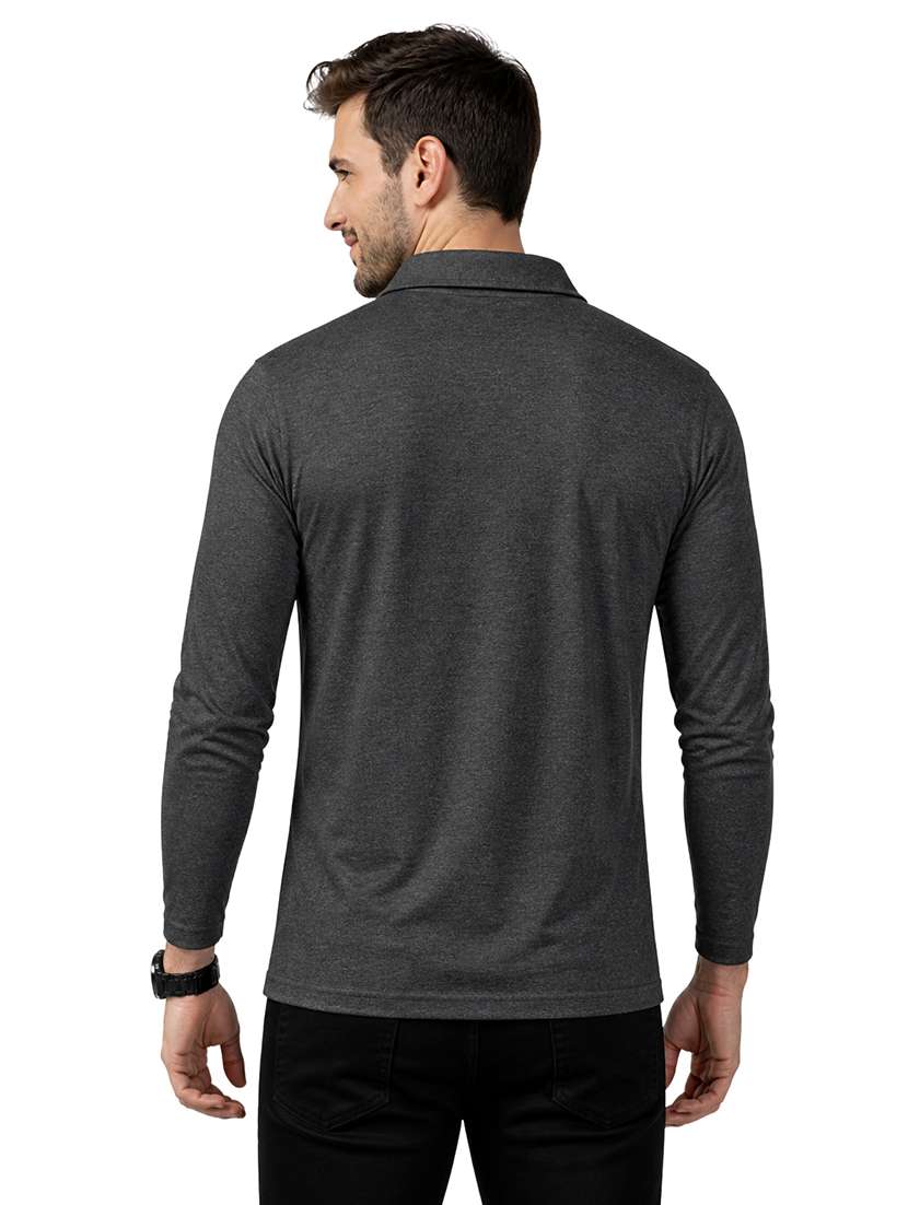 men solid long sleeve regular fit polo t-shirt - 22563785 -  Standard Image - 3
