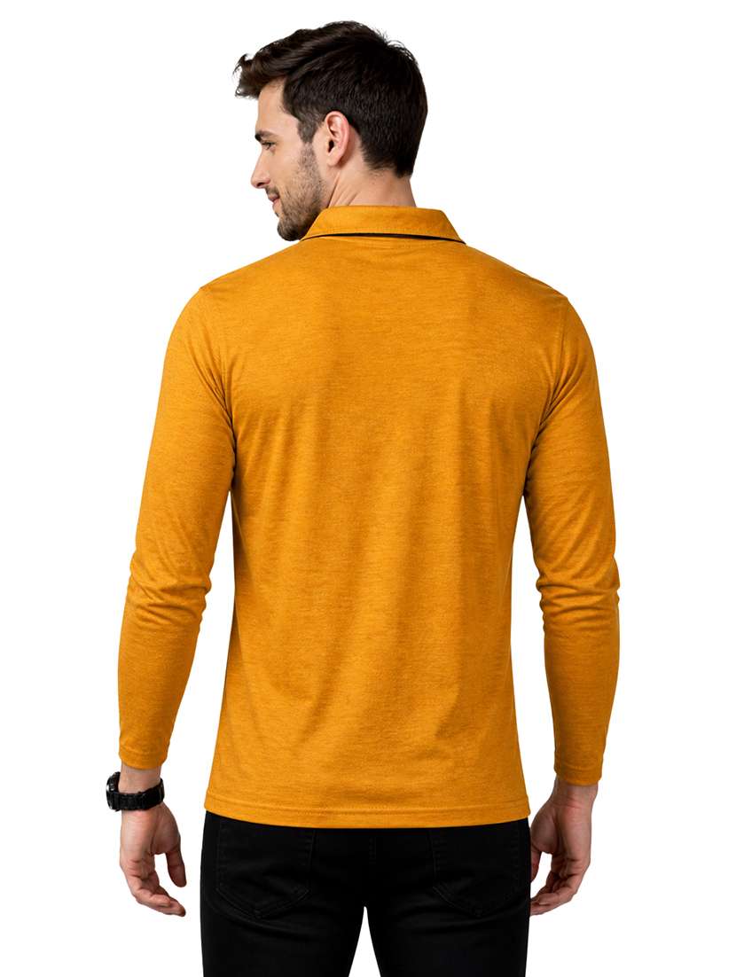 Men Solid Long Sleeve Regular Fit Polo T-shirt - 22563787 -  Standard Image - 3