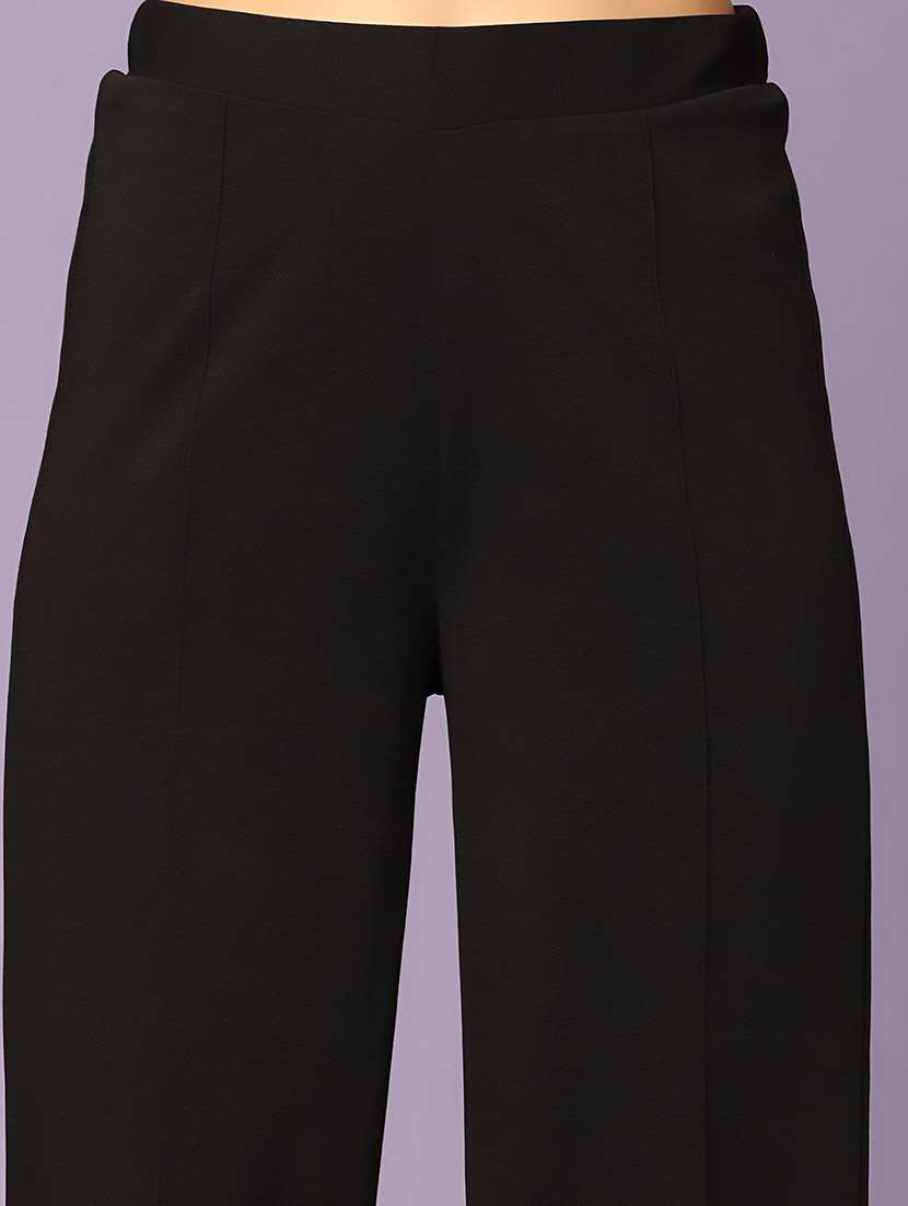 black polyester top and trouser set coord - 22564768 -  Standard Image - 5