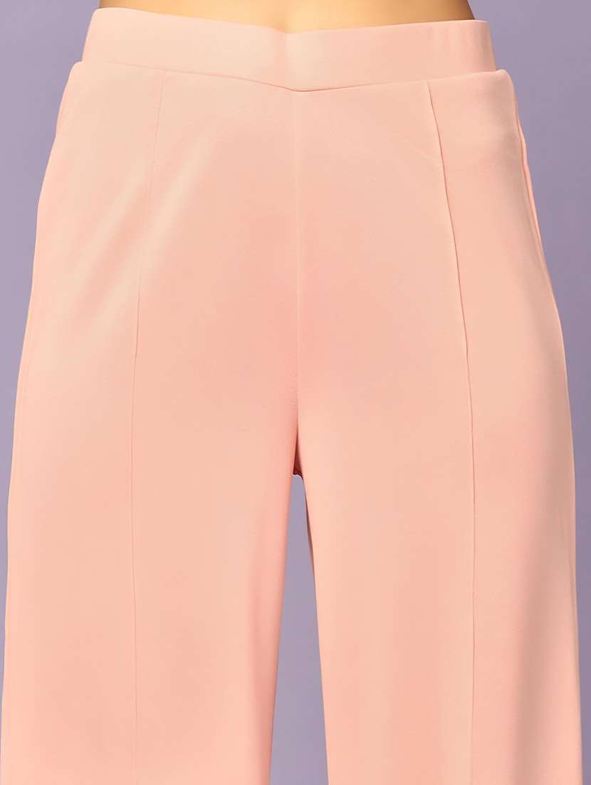 peach polyester top and trouser set coord - 22564770 -  Standard Image - 5