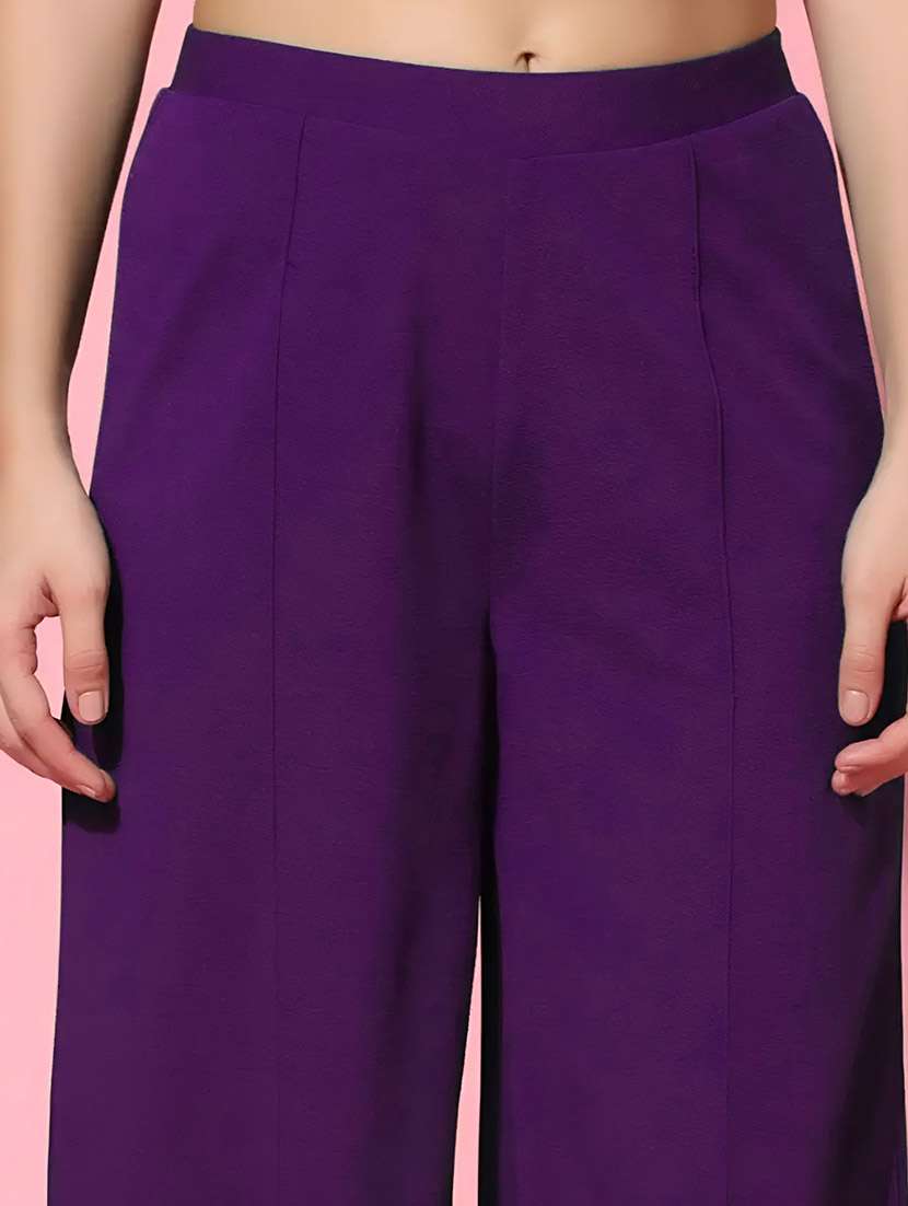 purple polyester top and trouser set coord - 22564772 -  Standard Image - 5
