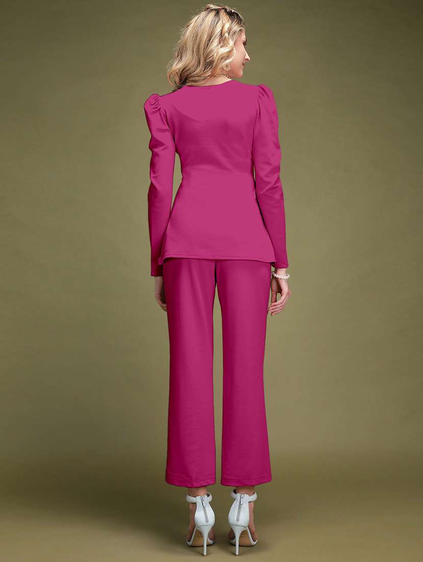 pink lycra top and trouser set coord - 22564773 -  Standard Image - 3